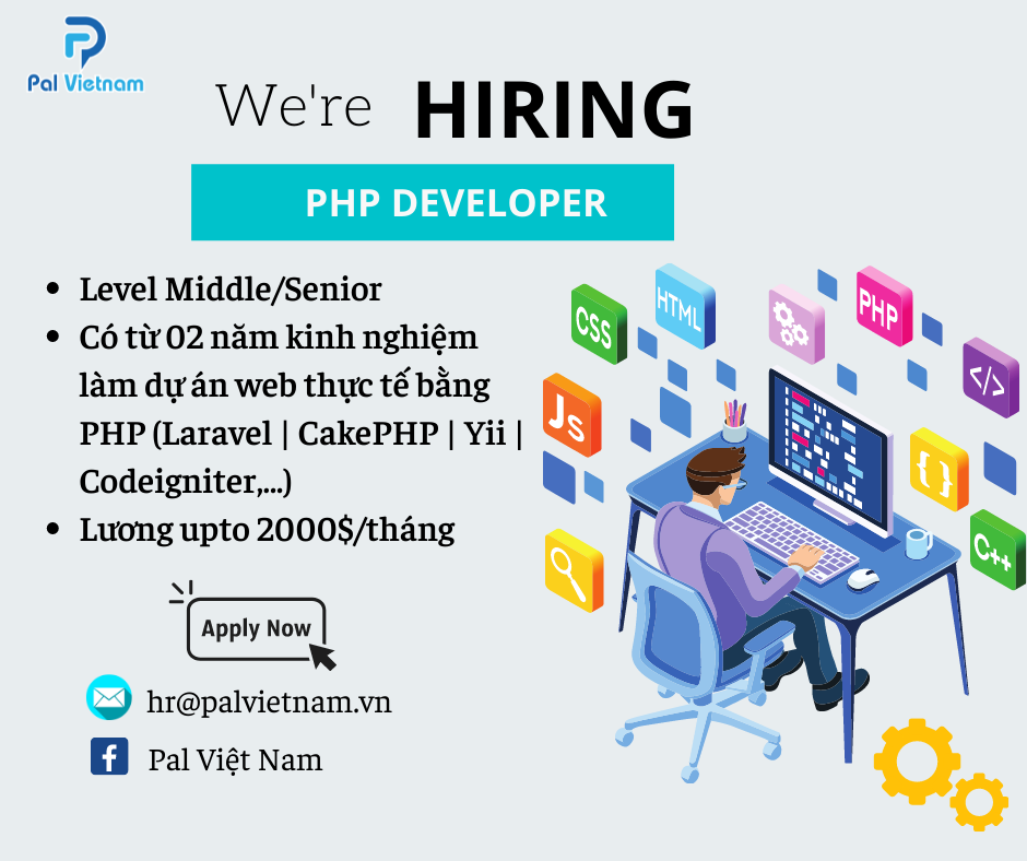 Lập Trình Viên PHP (Lương Upto 2000$)